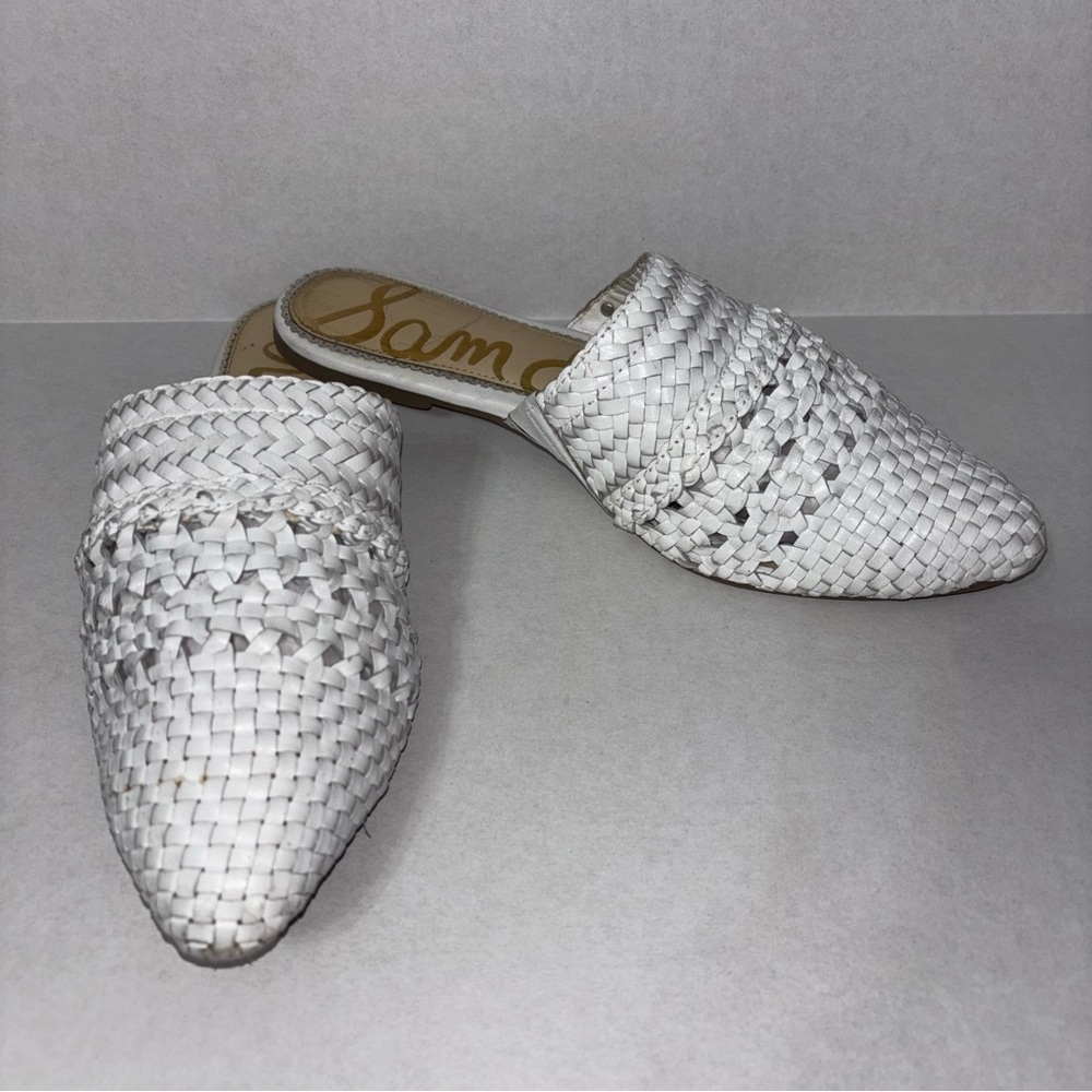 Sam Edelman Shoes Natalya Women's White Woven Mules Size 6 1/2